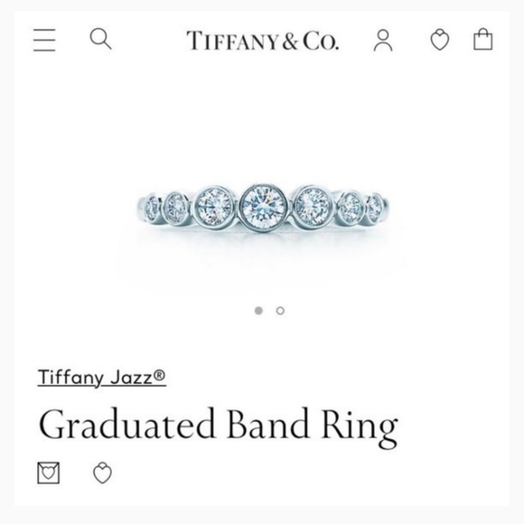 Tiffany 7 Diamond Platinum Jazz Ring XXS authentic - Picture 3 of 10
